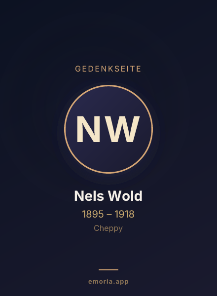 Gedenkportrait von Nels Wold