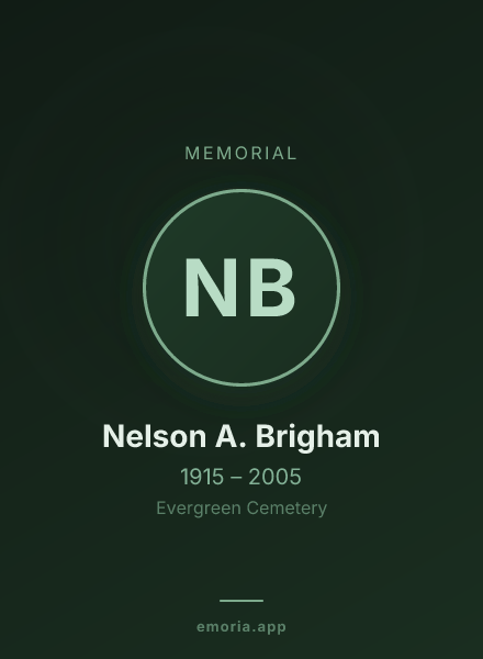 Memorial portrait of Nelson A. Brigham