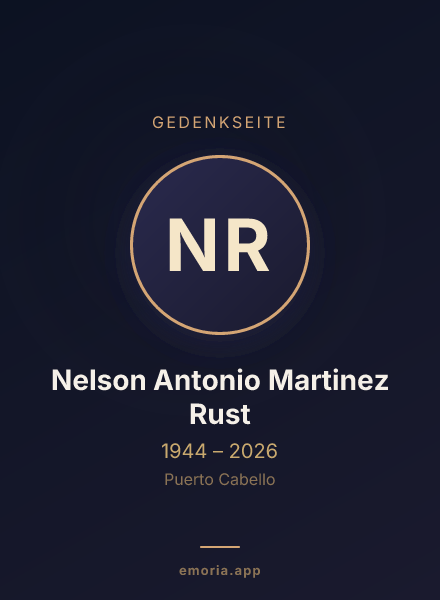 Gedenkportrait von Nelson Antonio Martinez Rust