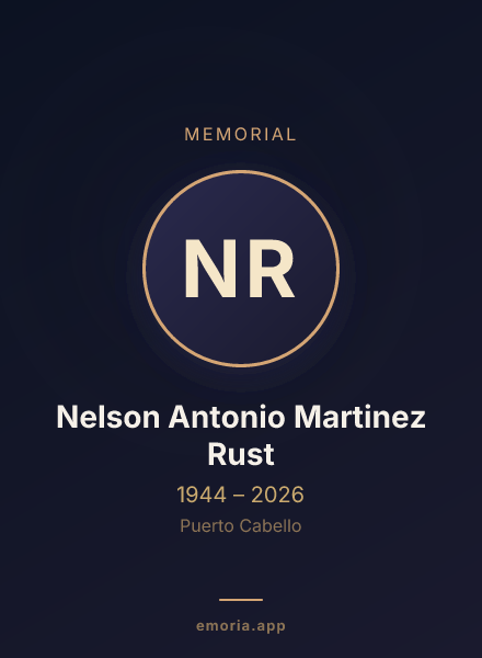 Memorial portrait of Nelson Antonio Martinez Rust