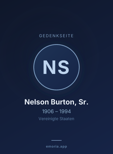 Gedenkportrait von Nelson Burton, Sr.