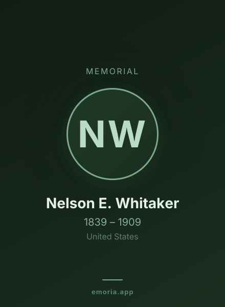 Memorial portrait of Nelson E. Whitaker