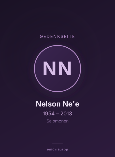 Gedenkportrait von Nelson Ne'e