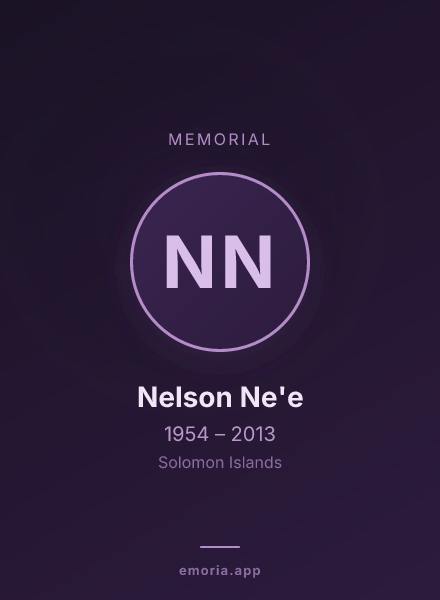Memorial portrait of Nelson Ne'e
