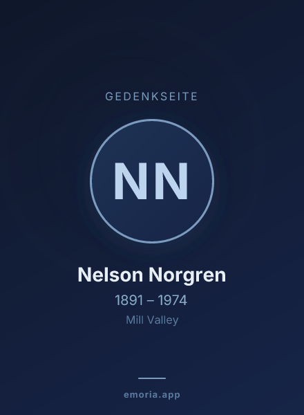Gedenkportrait von Nelson Norgren