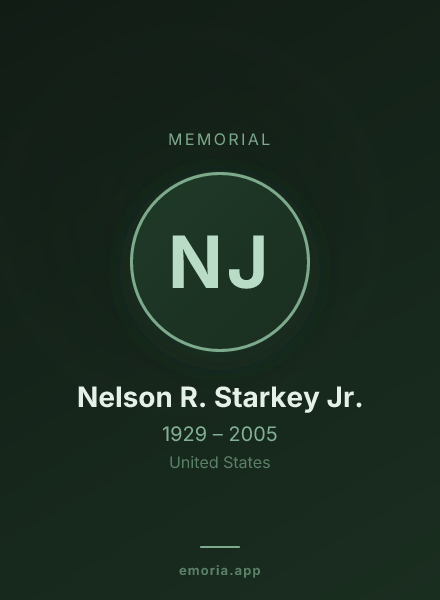 Memorial portrait of Nelson R. Starkey Jr.