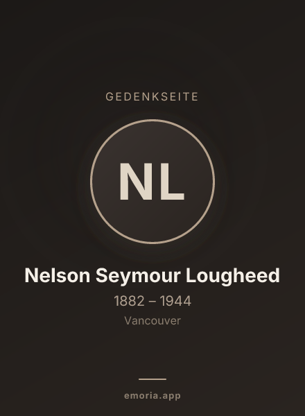 Gedenkportrait von Nelson Seymour Lougheed