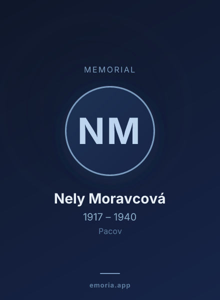 Memorial portrait of Nely Moravcová