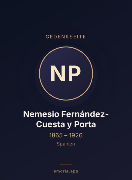 Gedenkportrait von Nemesio Fernández-Cuesta y Porta
