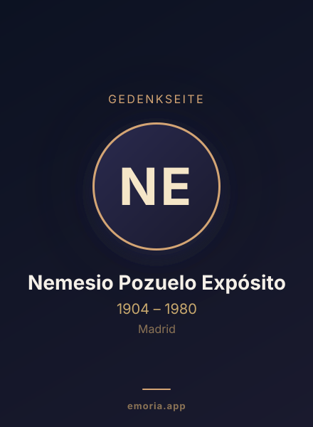Gedenkportrait von Nemesio Pozuelo Expósito