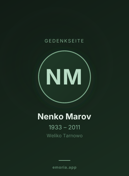 Gedenkportrait von Nenko Marov