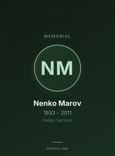 Memorial portrait of Nenko Marov