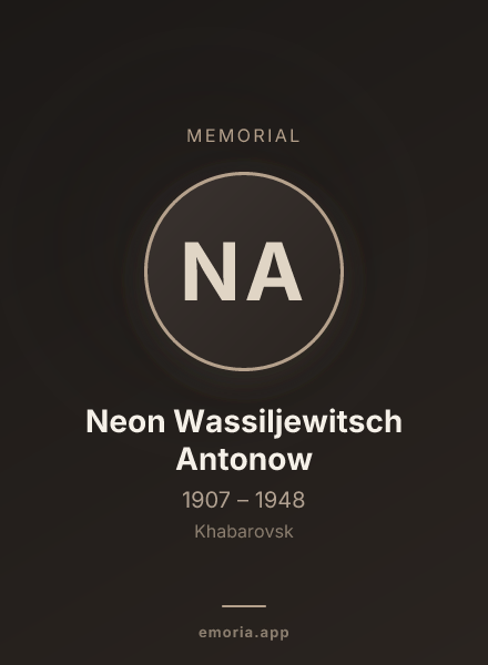 Memorial portrait of Neon Wassiljewitsch Antonow