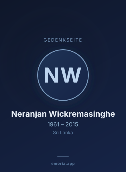 Gedenkportrait von Neranjan Wickremasinghe