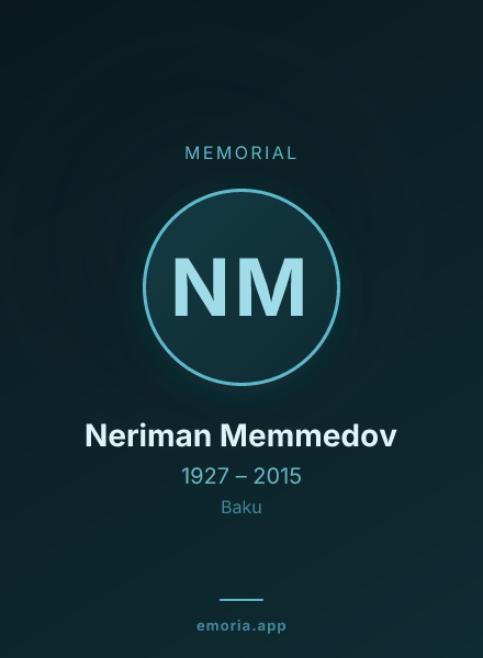 Memorial portrait of Neriman Memmedov
