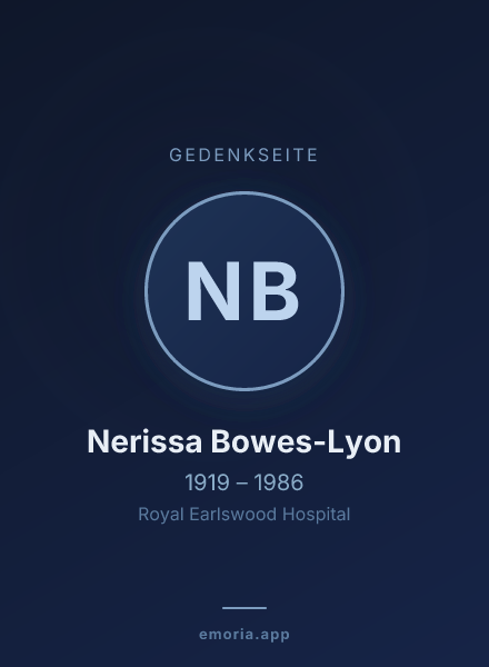 Gedenkportrait von Nerissa Bowes-Lyon