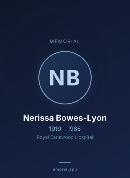 Memorial portrait of Nerissa Bowes-Lyon
