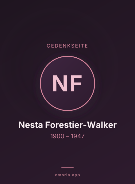 Gedenkportrait von Nesta Forestier-Walker