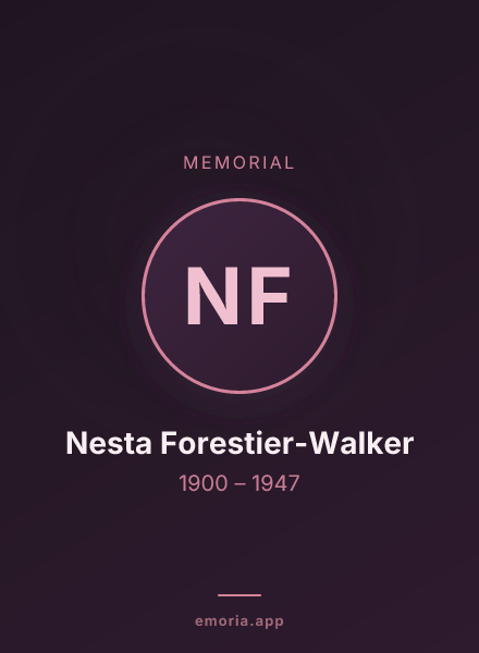 Memorial portrait of Nesta Forestier-Walker