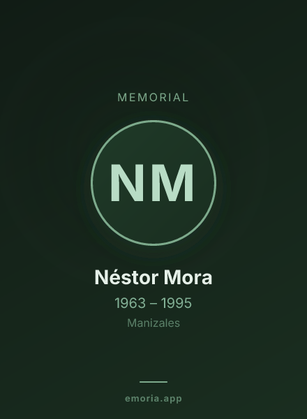 Memorial portrait of Néstor Mora