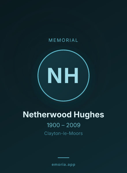 Memorial portrait of Netherwood Hughes