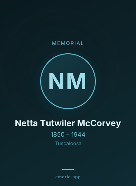Memorial portrait of Netta Tutwiler McCorvey