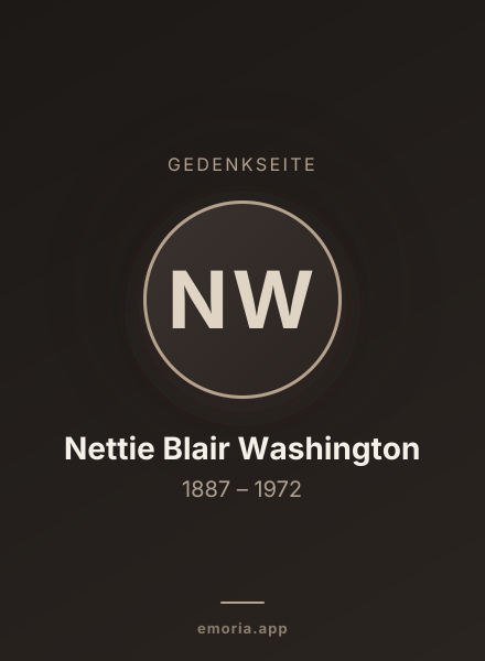Gedenkportrait von Nettie Blair Washington