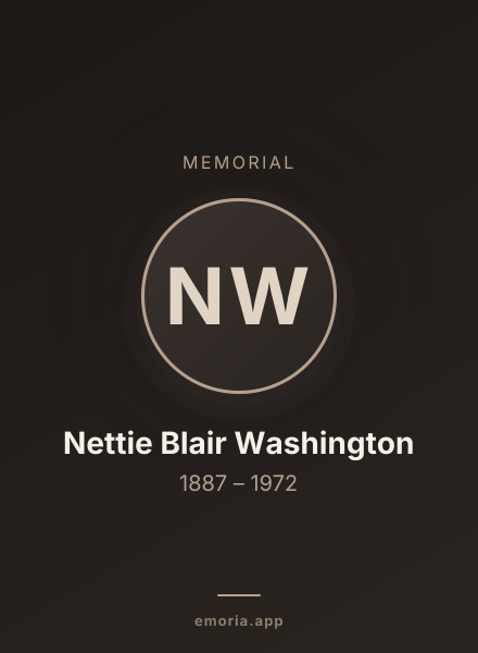 Memorial portrait of Nettie Blair Washington