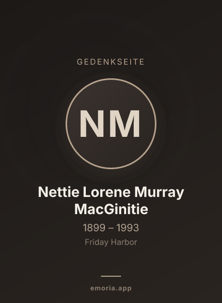 Gedenkportrait von Nettie Lorene Murray MacGinitie