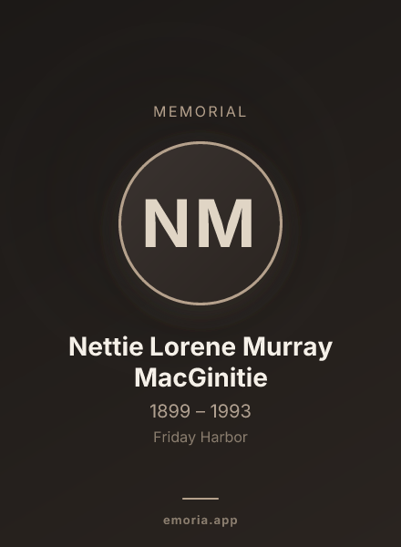 Memorial portrait of Nettie Lorene Murray MacGinitie