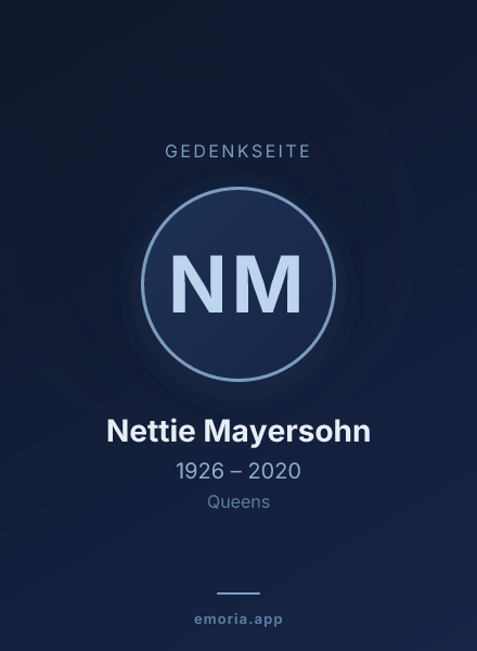 Gedenkportrait von Nettie Mayersohn