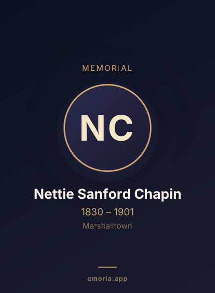Memorial portrait of Nettie Sanford Chapin