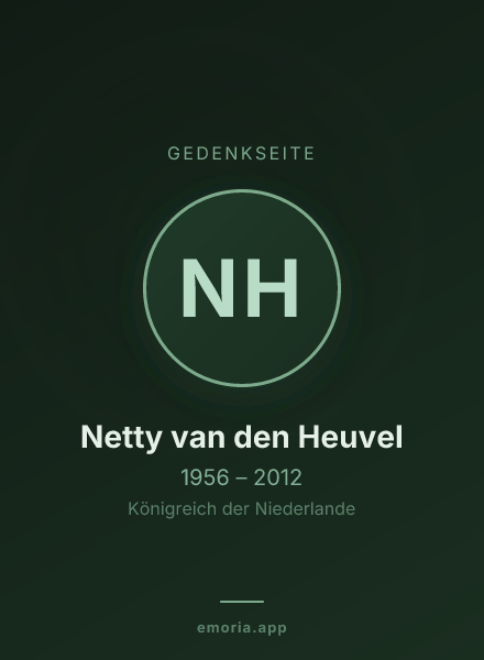 Gedenkportrait von Netty van den Heuvel