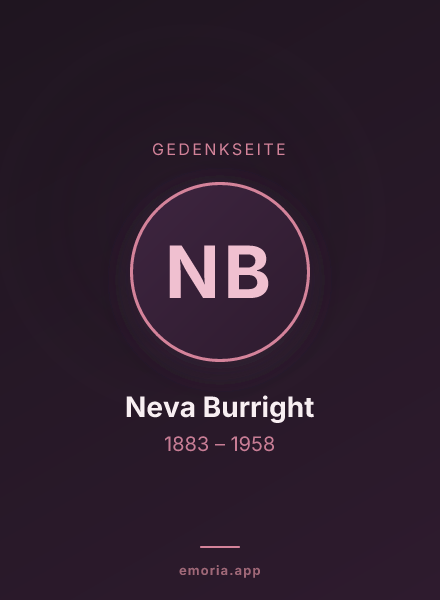 Gedenkportrait von Neva Burright