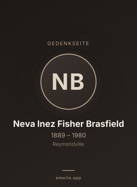 Gedenkportrait von Neva Inez Fisher Brasfield