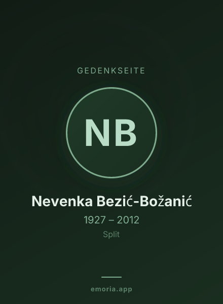 Gedenkportrait von Nevenka Bezić-Božanić