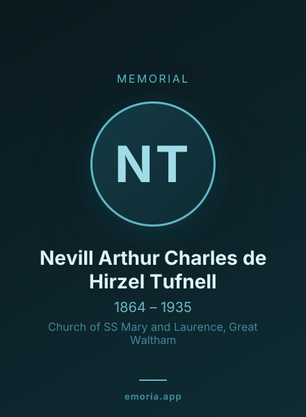 Memorial portrait of Nevill Arthur Charles de Hirzel Tufnell