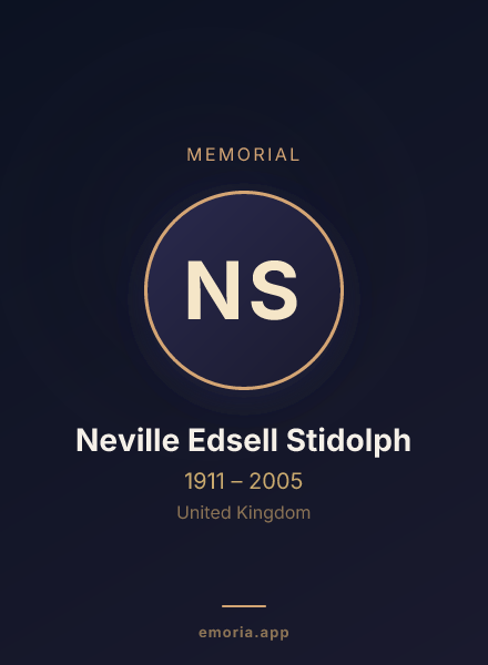 Memorial portrait of Neville Edsell Stidolph