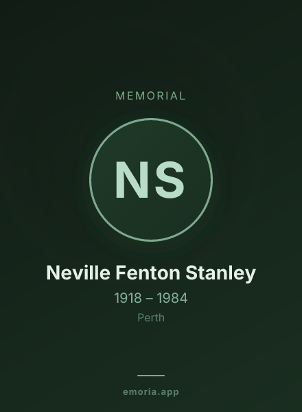 Memorial portrait of Neville Fenton Stanley