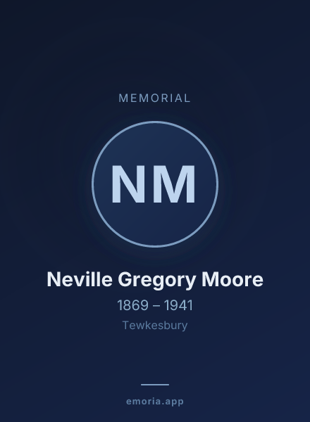 Memorial portrait of Neville Gregory Moore
