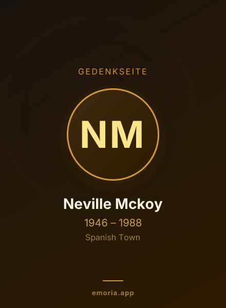 Gedenkportrait von Neville Mckoy