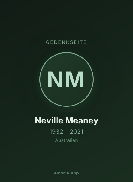 Gedenkportrait von Neville Meaney