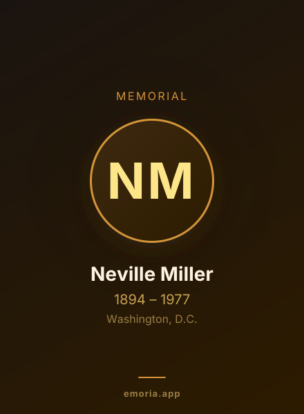 Memorial portrait of Neville Miller