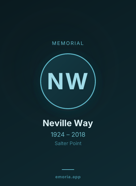 Memorial portrait of Neville Way