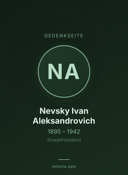 Gedenkportrait von Nevsky Ivan Aleksandrovich