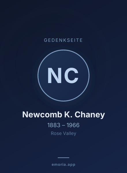 Gedenkportrait von Newcomb K. Chaney
