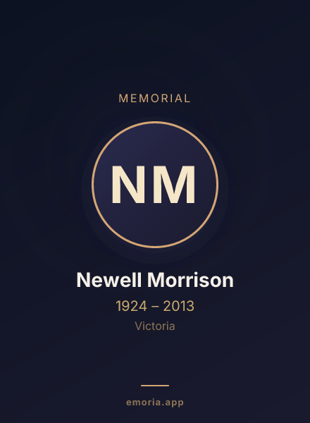 Memorial portrait of Newell Morrison