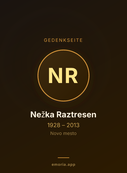 Gedenkportrait von Nežka Raztresen