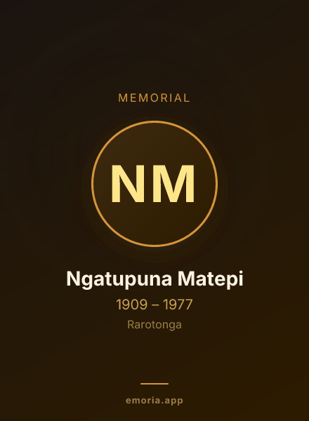 Memorial portrait of Ngatupuna Matepi