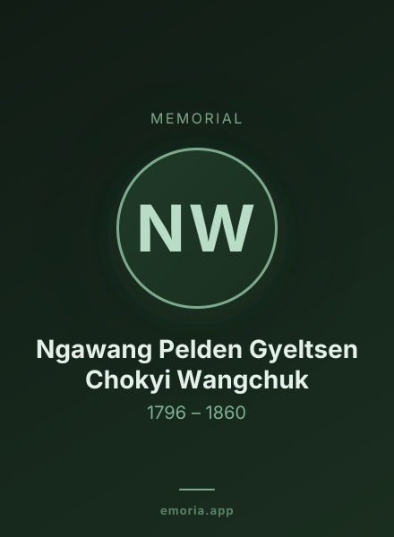 Memorial portrait of Ngawang Pelden Gyeltsen Chokyi Wangchuk